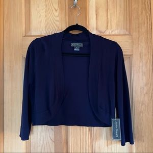 Navy shrug / coverup, NWT, Jessica Howard, size M